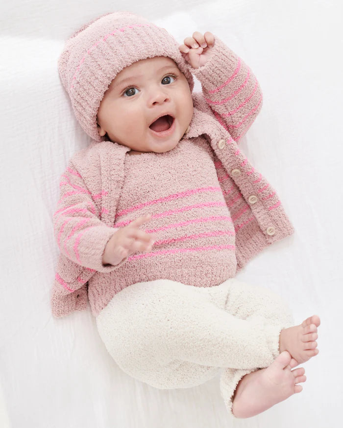 Pink Stripe Cardigan and Camisole Set by 7AM Enfant