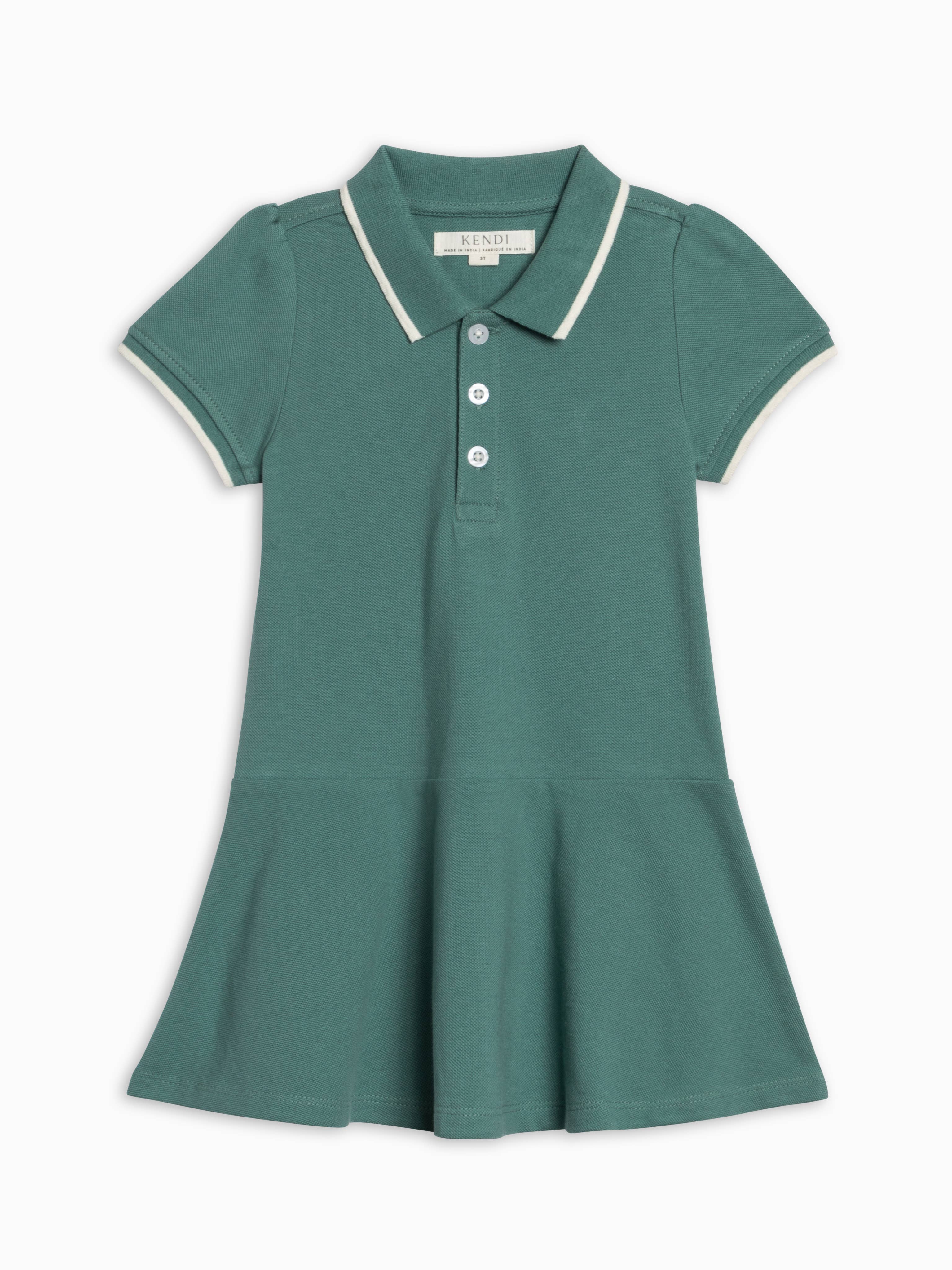 green polo dress Colored Organics - Betsy Pique Polo Dress