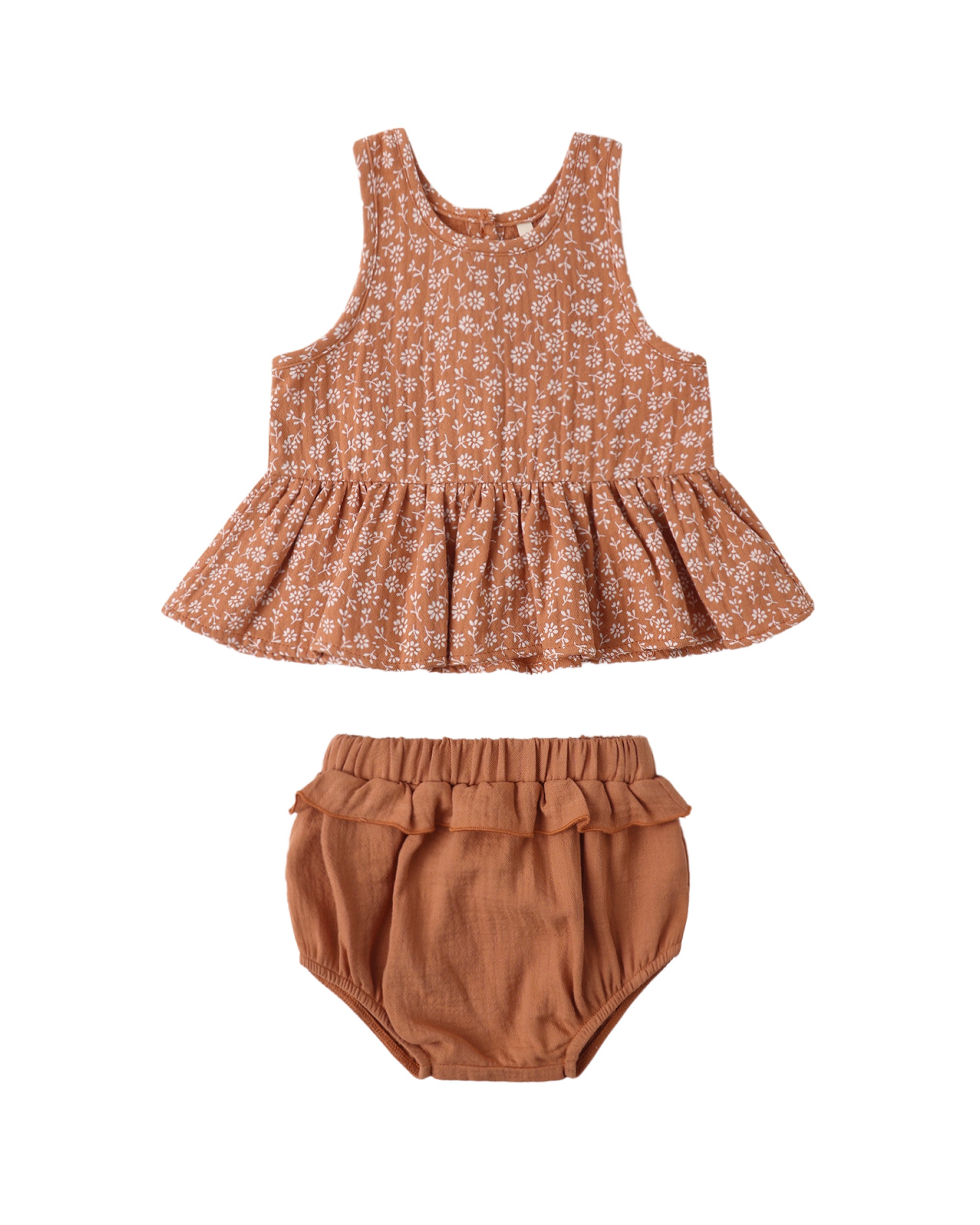 Sleeveless Peplum Set - Poppy Floral – Babesta