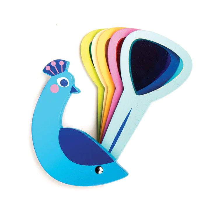 Peacock Colors Wood Toy by Tender leaf Toys