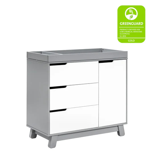Babyletto - Hudson 3-Drawer Changer Dresser with Removable Changing Tray Grey / White Babyletto - Hudson 3-Drawer Changer Dresser with Removable Changing Tray Grey / White