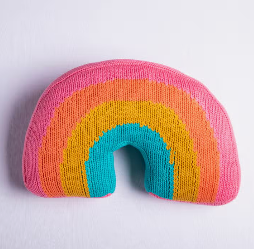 Knit Rainbow Pillow by Pink Lemonade