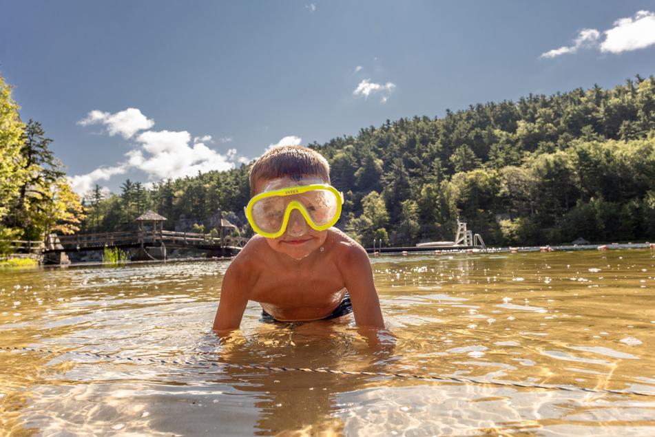 child swimming at Mohonk Mountain House