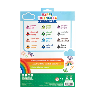 Happy Triangles Jumbo Crayons by Ooly