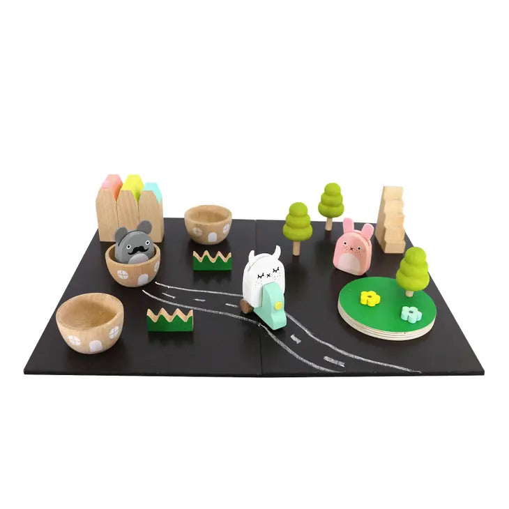 Play set - Wooden Ricetown by Noodoll
