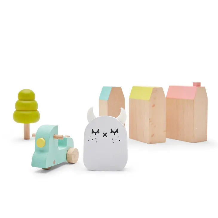 Play set - Wooden Ricetown by Noodoll
