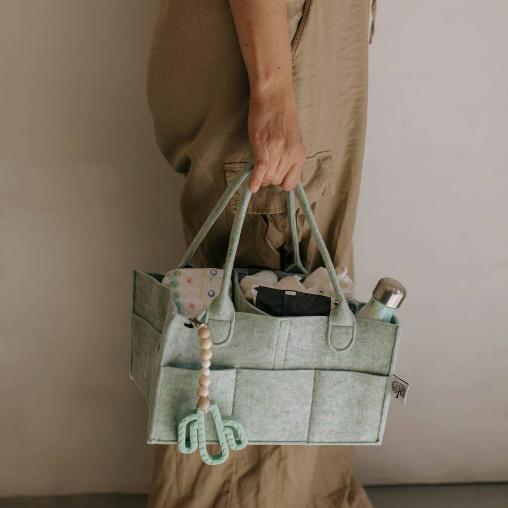 Babesta Felt Diaper Caddy - Sage by Parker Baby Co