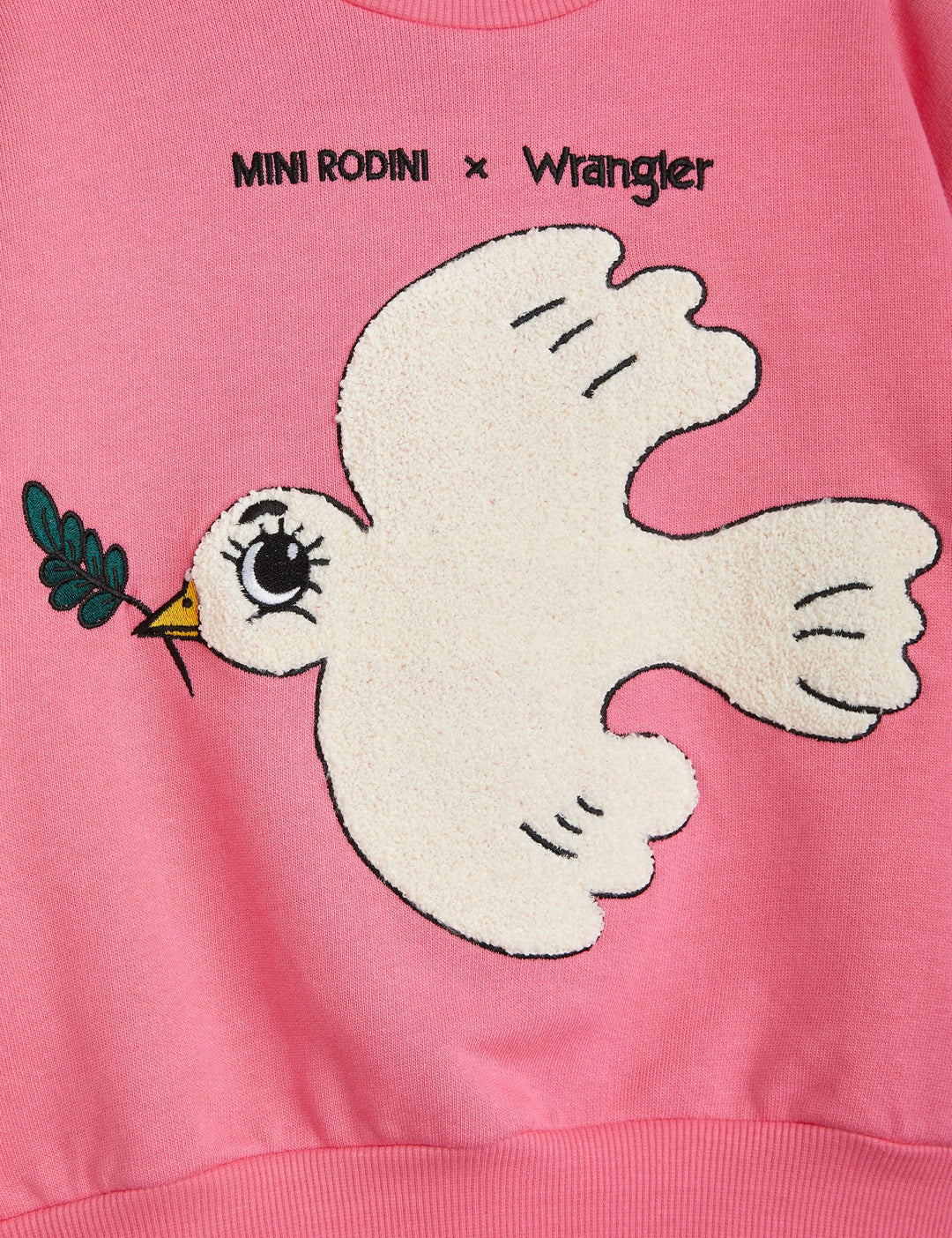 Mini Rodini x Wrangler Peace Dove Chenille Sweatshirt Pink