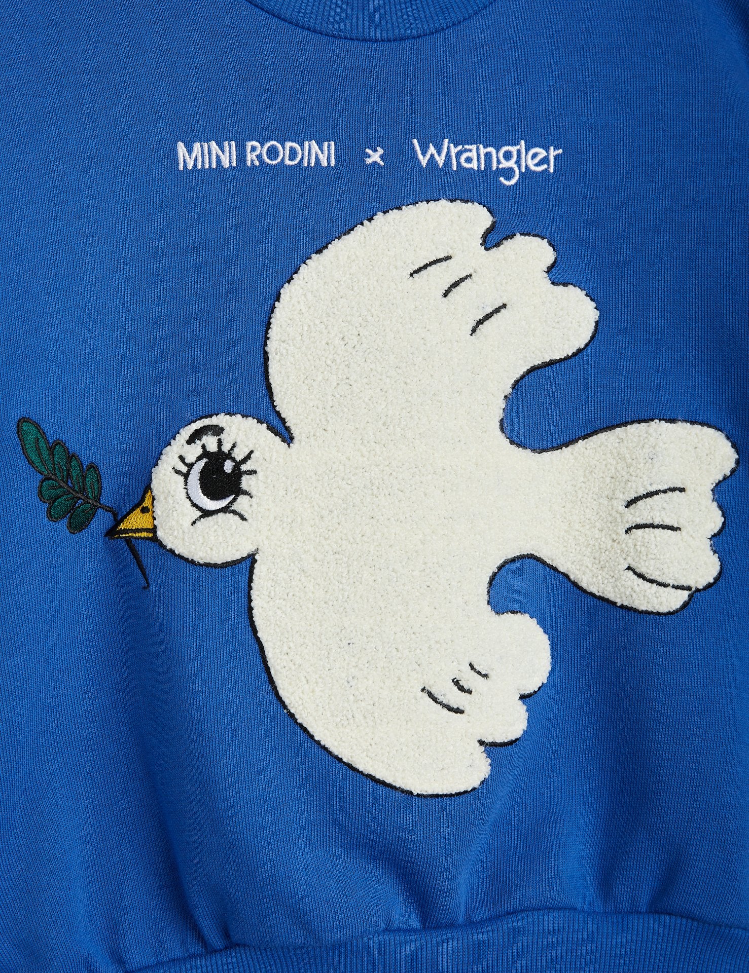 Mini Rodini x Wrangler Peace Dove Chenille Sweatshirt Blue – Babesta