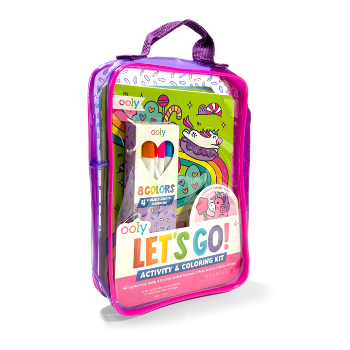 Ooly Let's Go! Activity and Coloring Kit packaging with colorful design on a white background