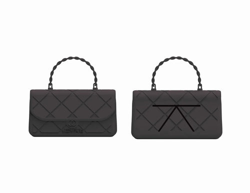 Channelini Tote: Handbag Shaped Snack Holder - Black