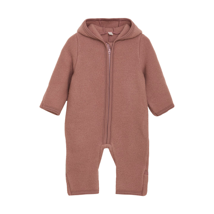 Pram Suit Ears Wool - Burlwood - Babesta