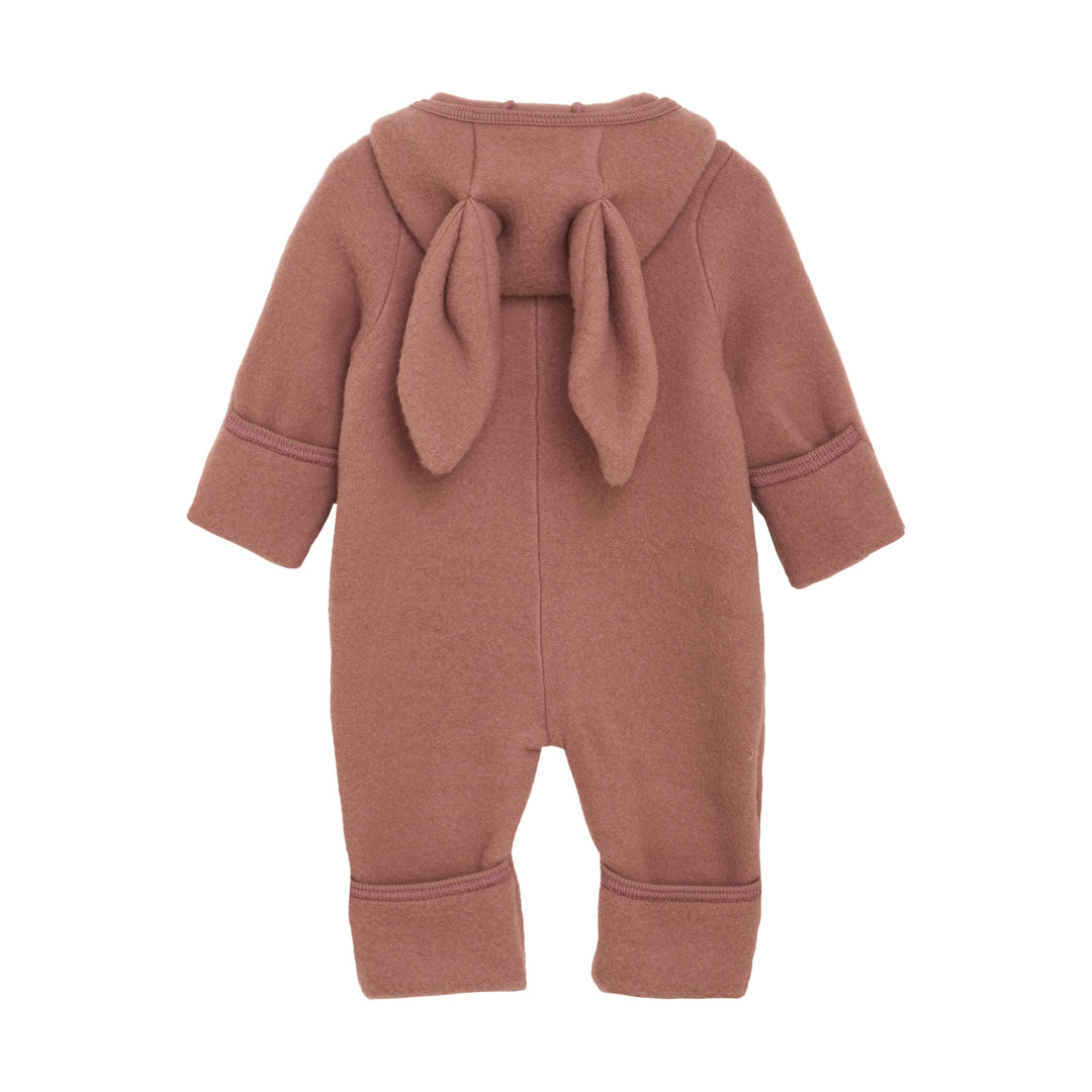 Pram Suit Ears Wool - Burlwood - Babesta