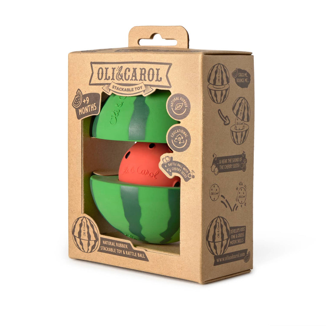 Watermelon Stacking Toy & Rattle Ball by Oli & Carol at Babesta