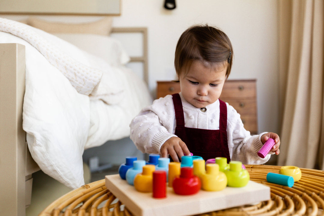 Rainbow Whirls Wooden Sorting Game