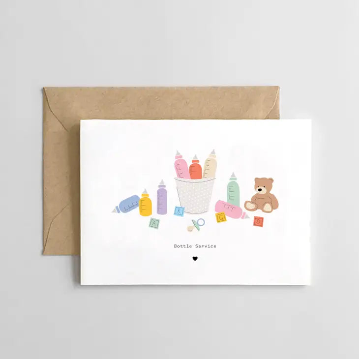 Bottle Service - New Baby Card by Spaghetti & Meatballs