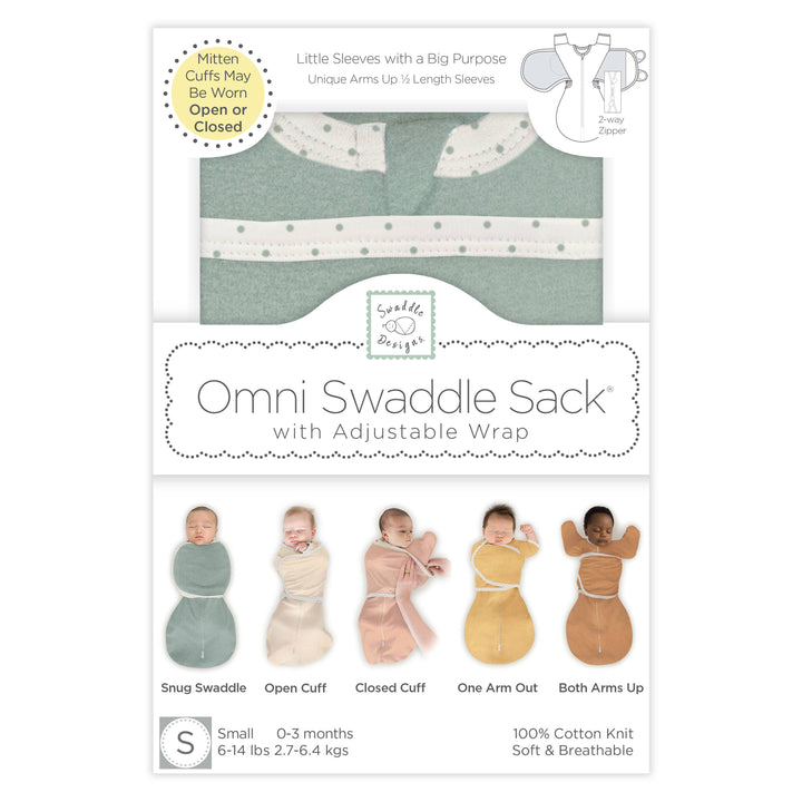 Omni Swaddle Sack - Heathered Jadeite