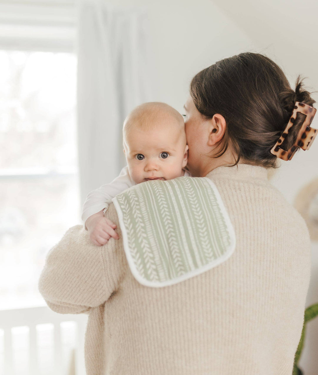 Babesta Willow Sage Burp Cloth 3-Pack by Crane Baby