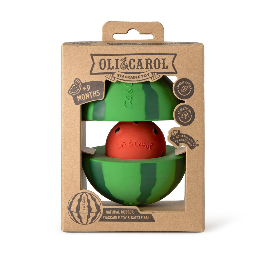 Watermelon Stacking Toy & Rattle Ball by Oli & Carol at Babesta