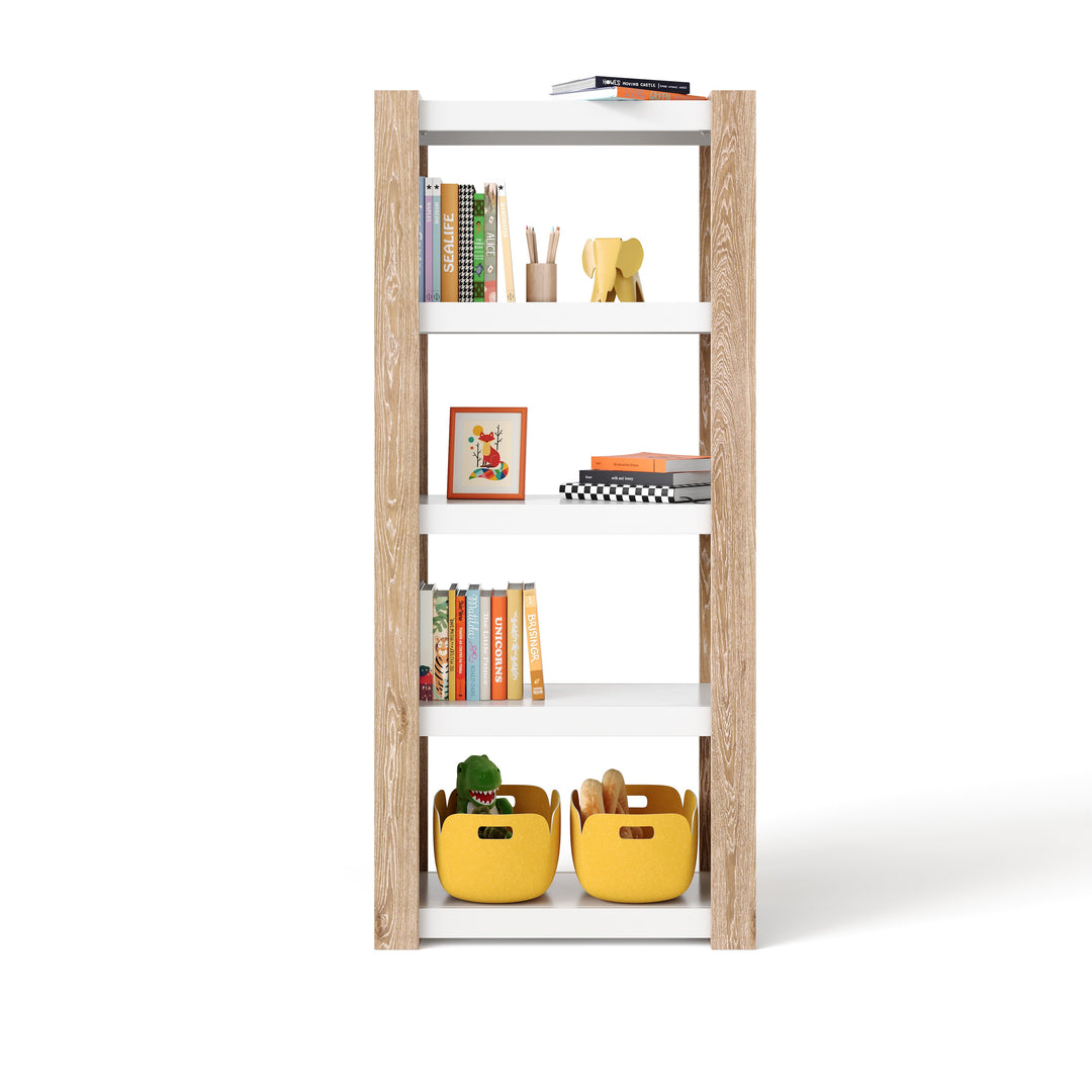 Austin Floating Open Tall Bookshelf - white maple