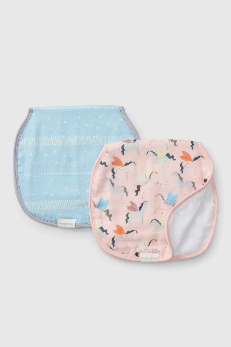 Burp Cloth 2 Pack - Unicorn Ballet by Loulou Lollipop