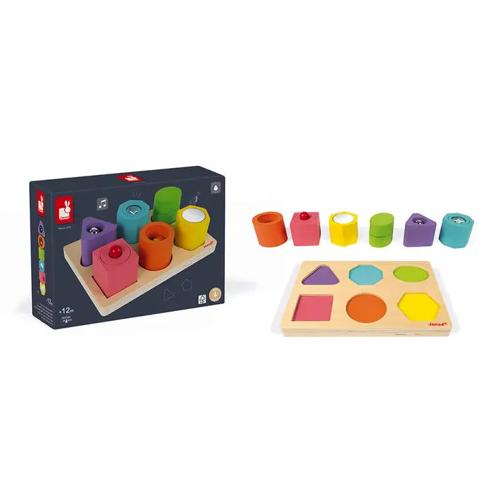 Babesta 6 Block Wooden Shapes &amp; Sounds by Janod