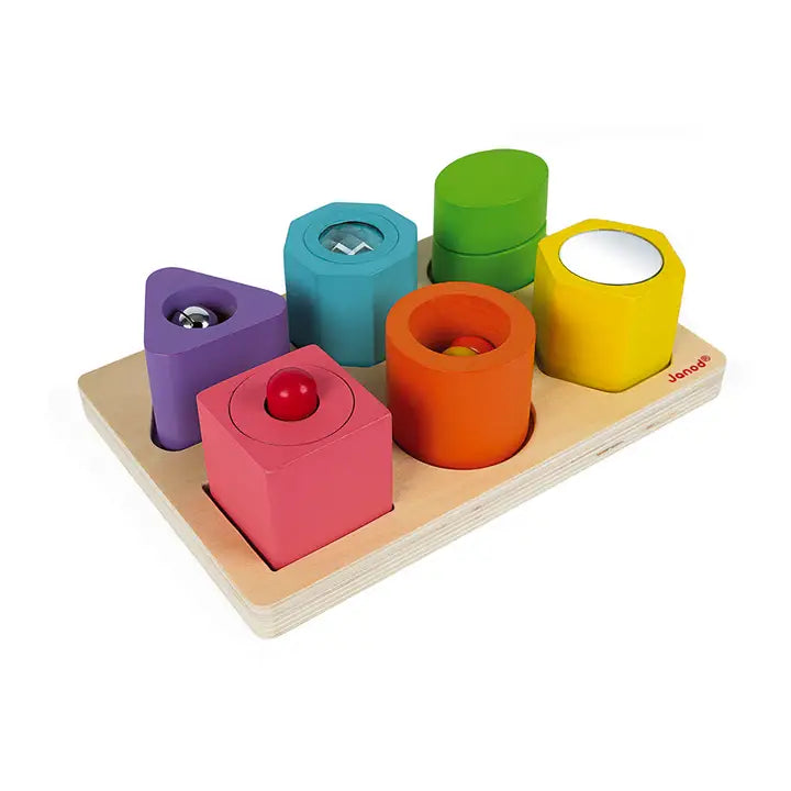 Babesta 6 Block Wooden Shapes &amp; Sounds by Janod