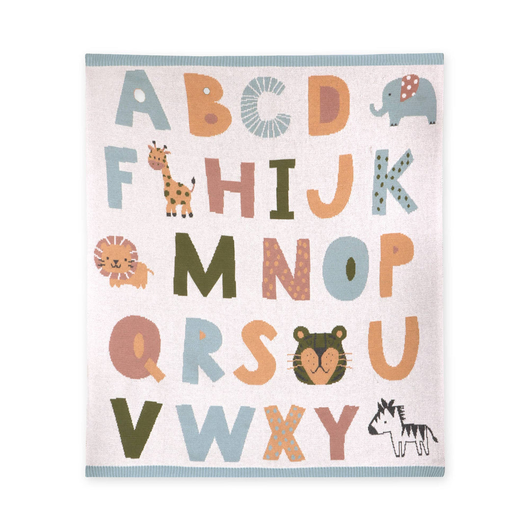 Babesta Alphabet Jacquard Sweater Knit Baby Blanket