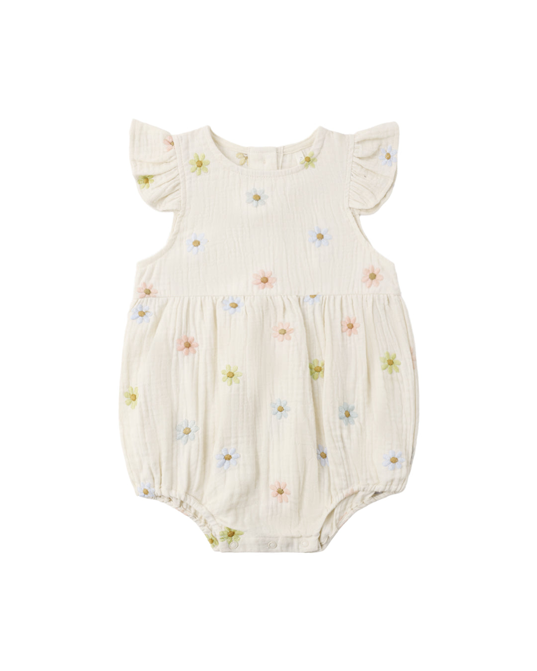 Babesta Amelia Romper Embroidered Daisies by Rylee and Cru