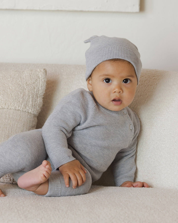 Babesta Baby Bear Beanie Heathered Dusty Blue