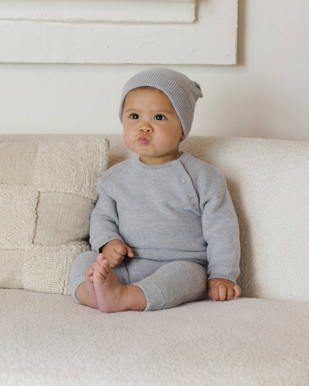 Babesta Bailey Knit Sweater Heathered Dusty Blue