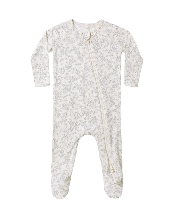 Babesta Bamboo Zip Footie Cloud Floral by Quincy Mae