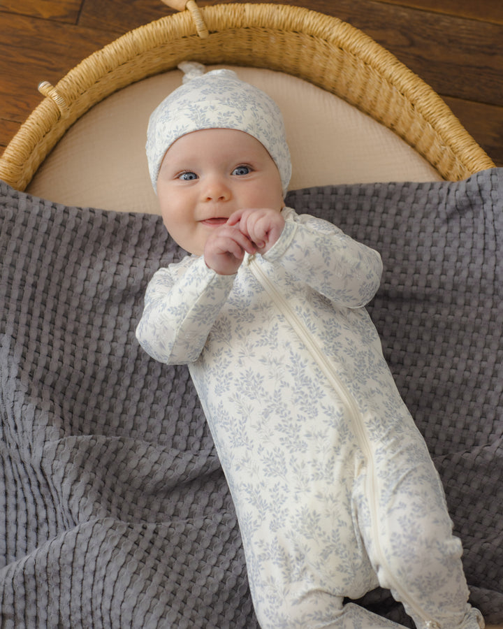 Babesta Bamboo Zip Footie Cloud Floral by Quincy Mae