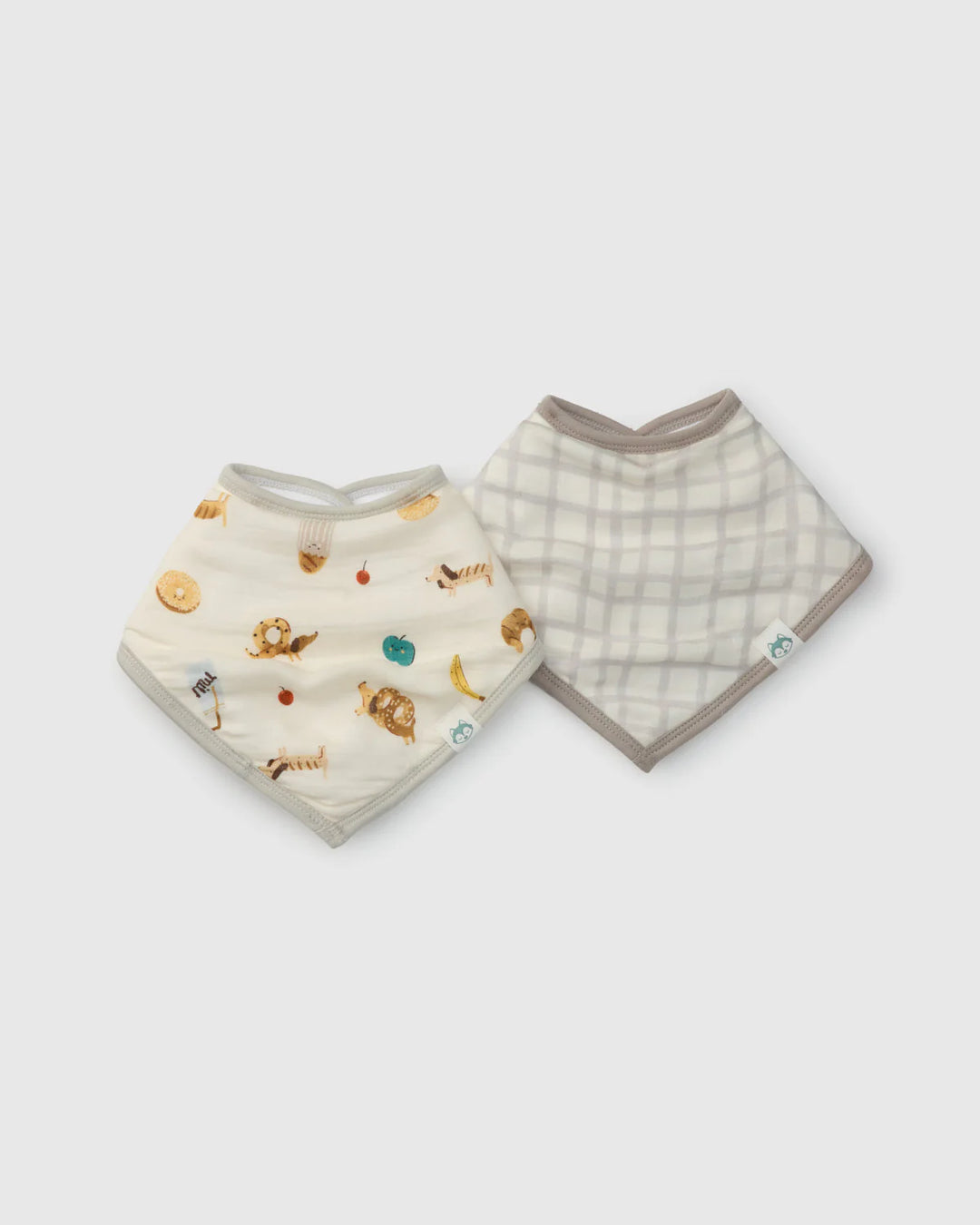 Babesta Bandana Bib Set - 2 Pack French Breakfast by Loulou Lollipo
