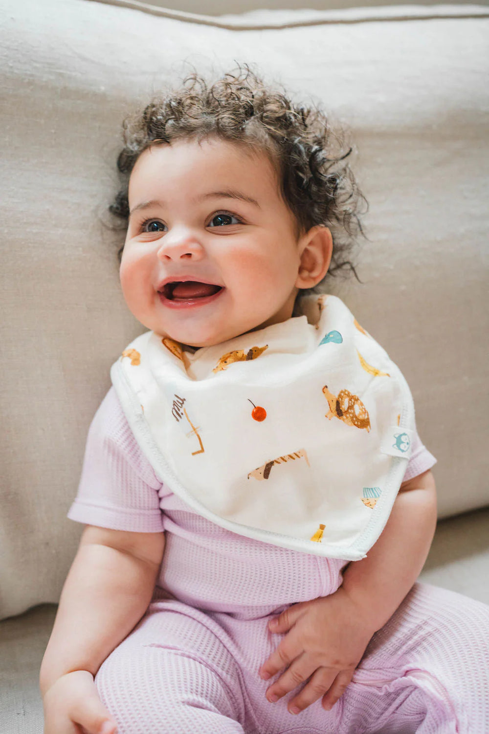 Babesta Bandana Bib Set - 2 Pack French Breakfast by Loulou Lollipop