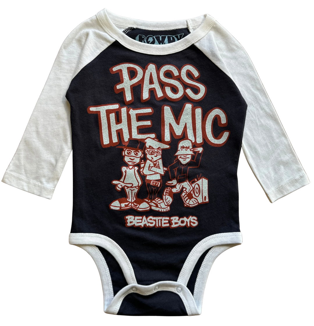 Babesta Beastie Boys Pass The Mic Onesie by Rowdy Sprout