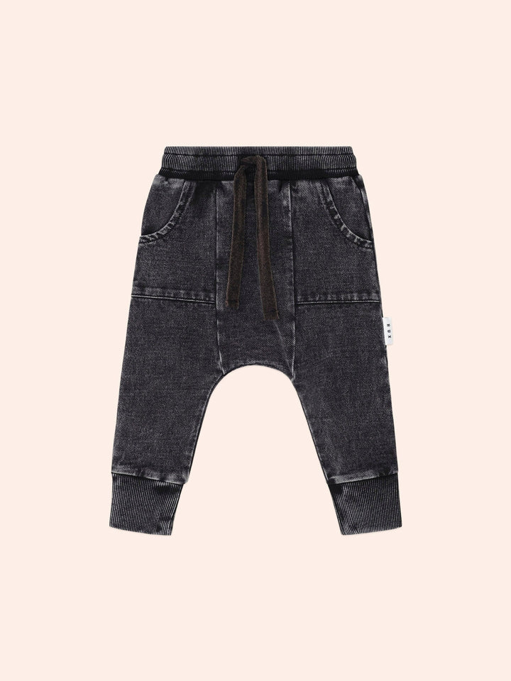 Babesta Black Knit Denim 5 Pocket Pant by Huxbaby