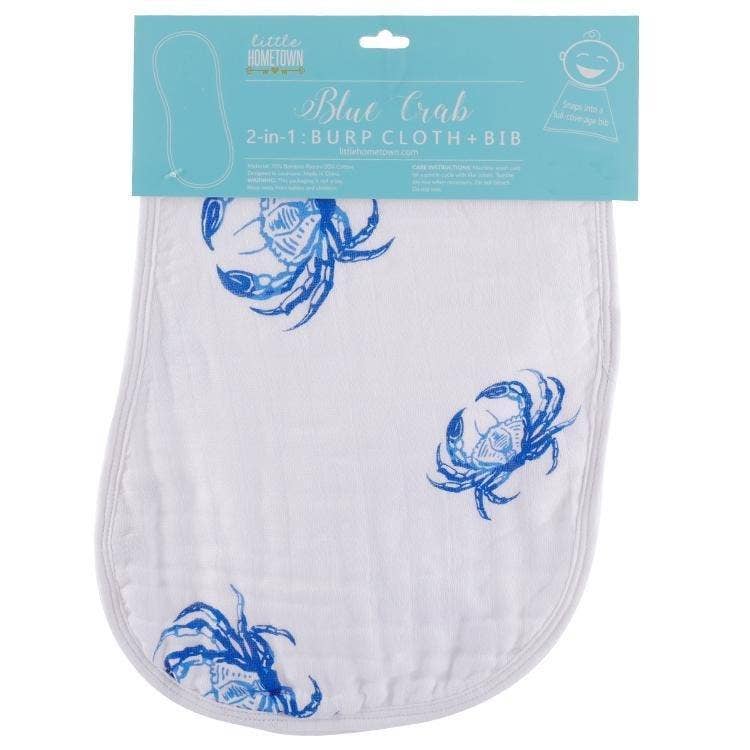 Babesta Blue Crab Baby Burp Cloth and Bib