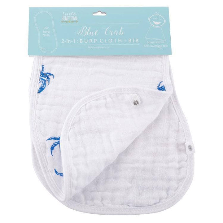 Blue Crab Baby Burp Cloth and Bib