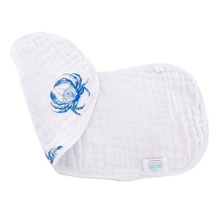 Blue Crab Baby Burp Cloth and Bib
