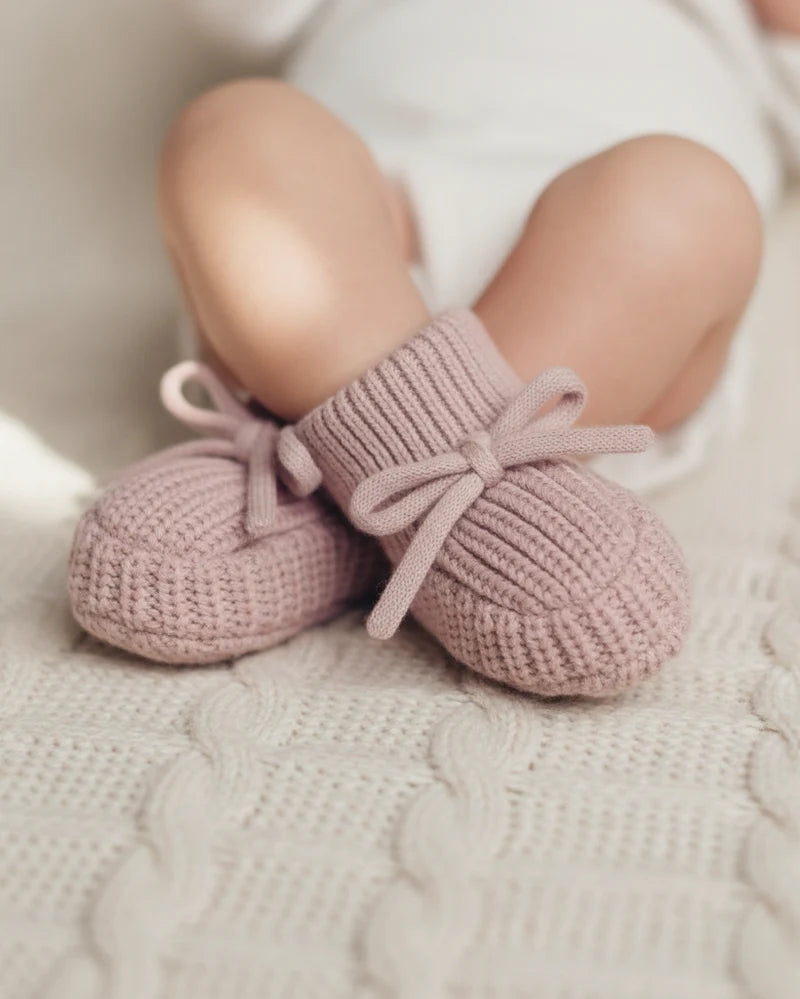 Babesta Bow Booties Ash Rose by 7AM Enfant