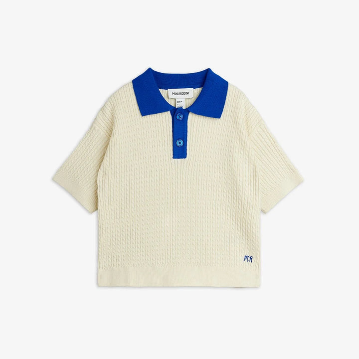Babesta Cable Knit Polo Shirt by Mini Rodini