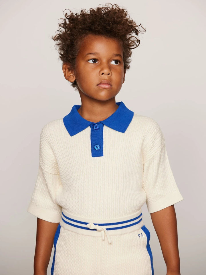 Babesta Cable Knit Polo Shirt by Mini Rodini