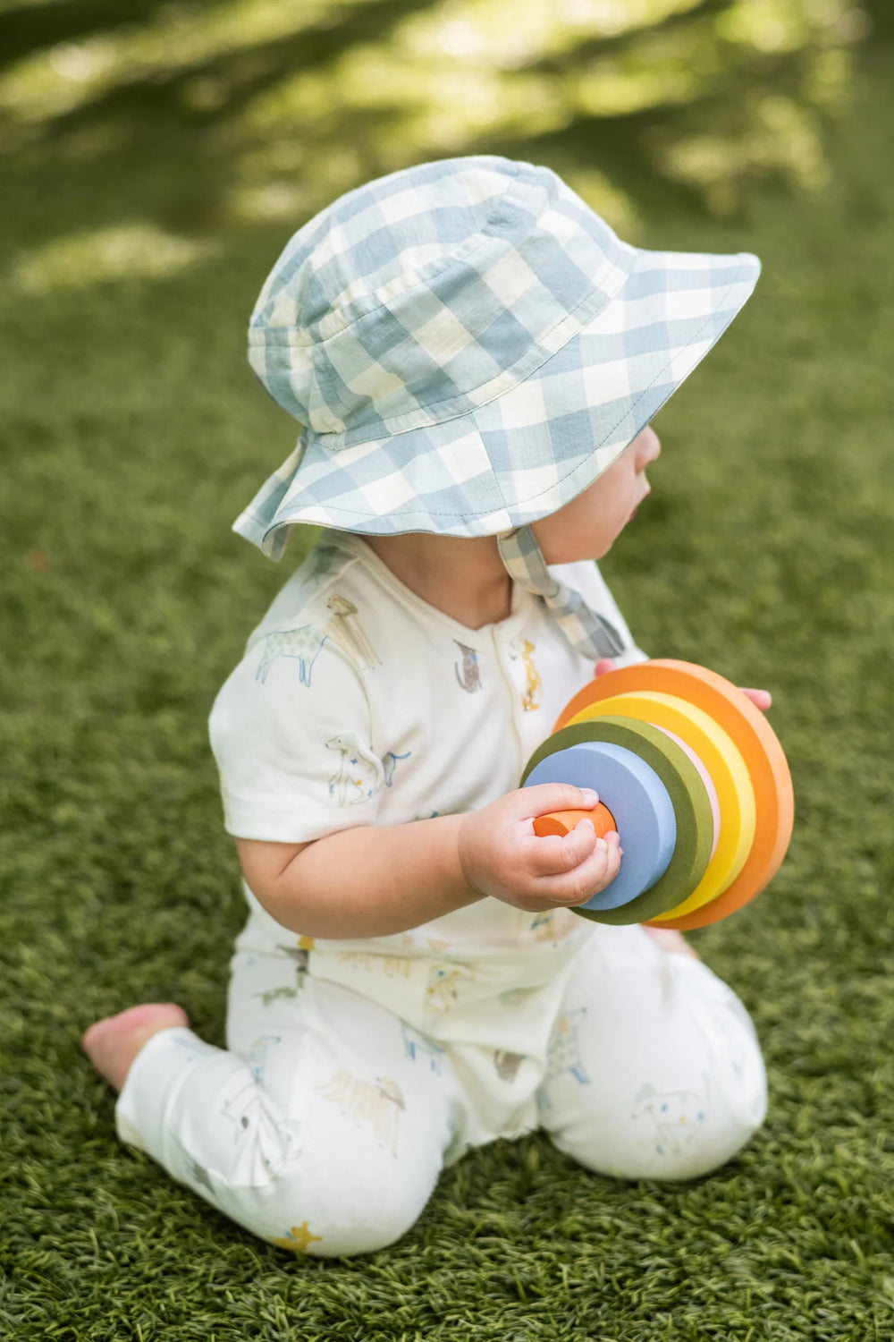 Babesta Checkmate Bucket Hat Pond by Pehr