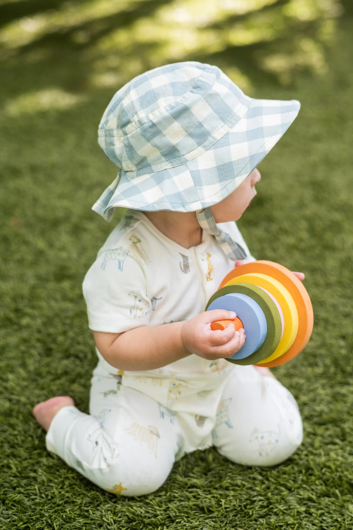 Babesta Checkmate Bucket Hat Pond by Pehr