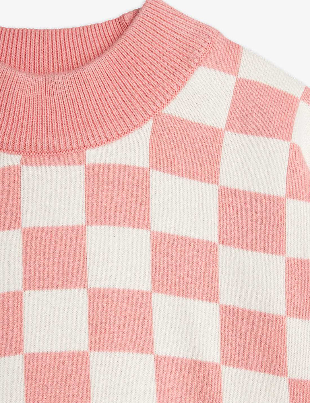 Babesta Chess Check Knitted Sweater Pink by Mini Rodini 