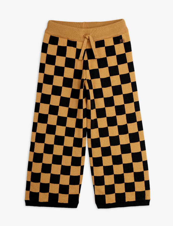 Babesta Chess Check Knitted Trouser Brown by Mini Rodini