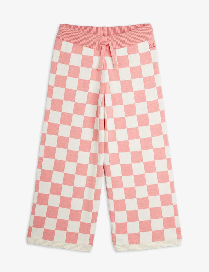 Babesta Chess Check Knitted Trouser Pink by Mini Rodini 
