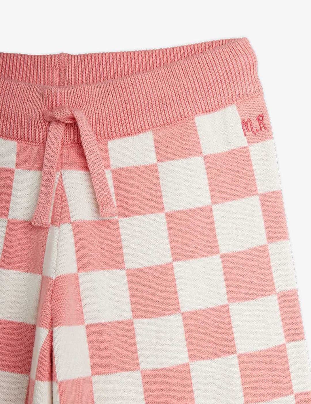 Babesta Chess Check Knitted Trouser Pink by Mini Rodini 
