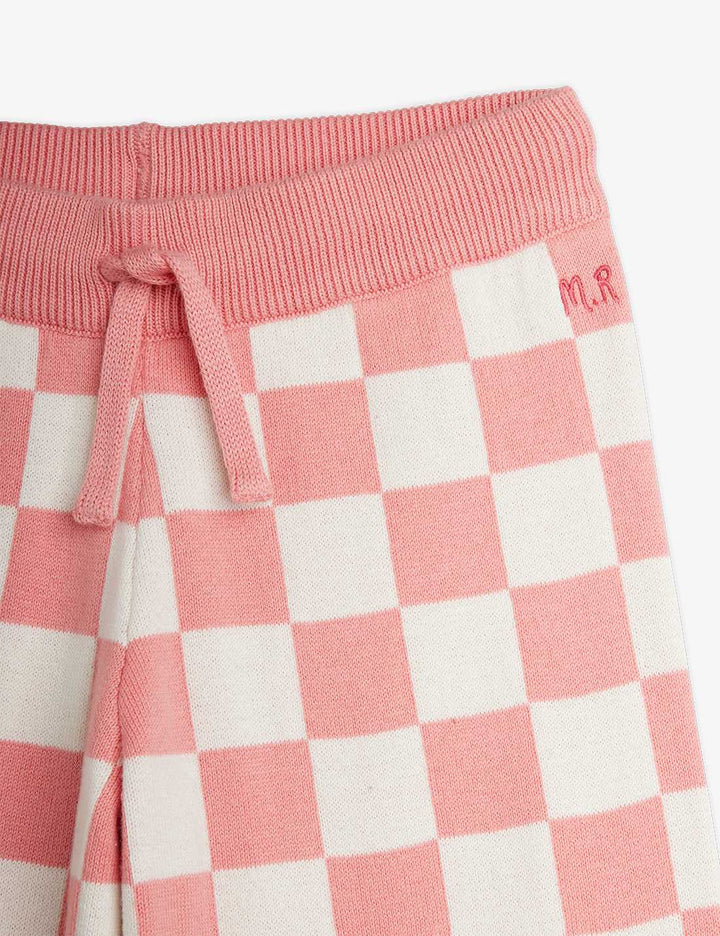 Babesta Chess Check Knitted Trouser Pink by Mini Rodini 